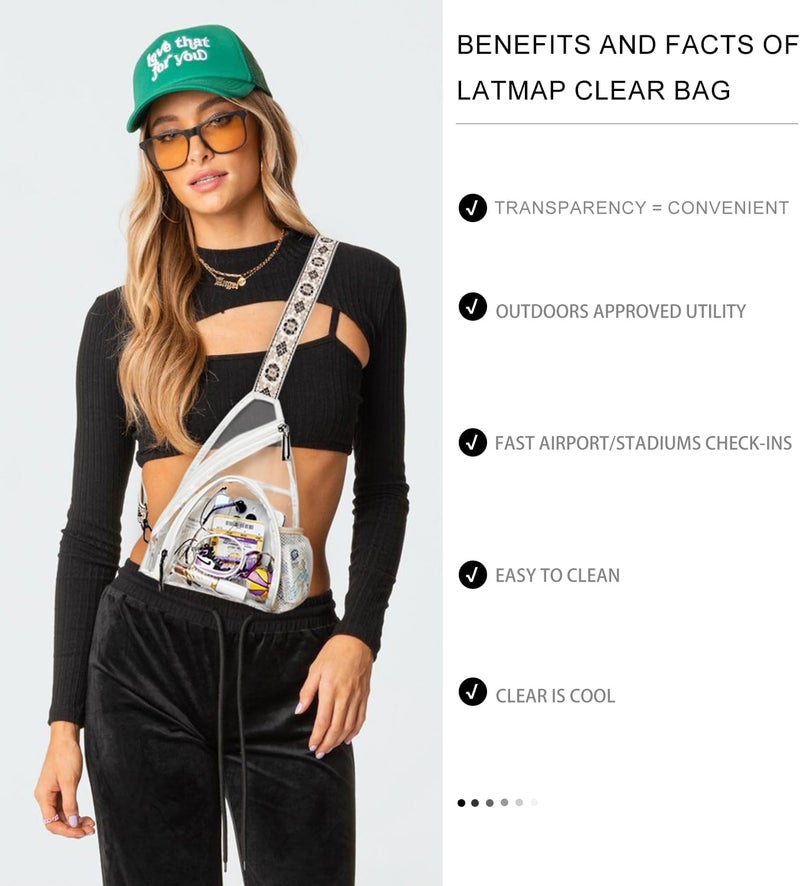 LATMAP 7L Sling Bag For Women Men Backpack Fanny Pack Crossbody Chest Travel Shoulder Belt Bags Purse Handbag PU Leather - Image 2